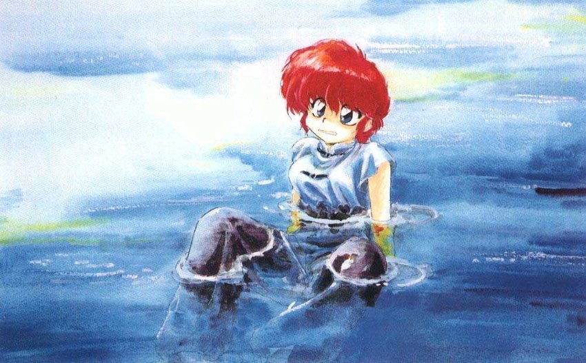 Shape-shifting-characters-A-cursed-spring-transforms-Ranma-into-his-female-alter-ego-in